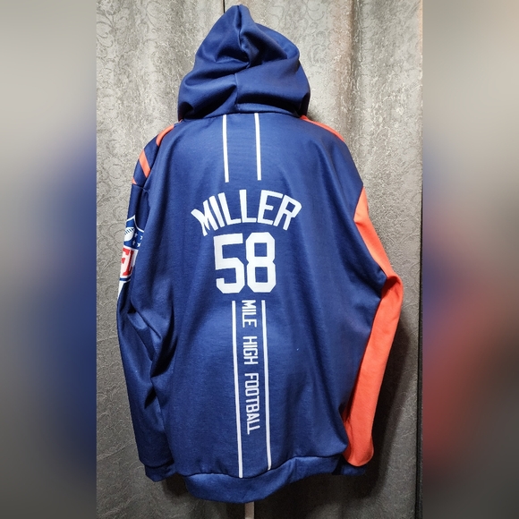 NFL Denver Broncos NWOT Men's 3XL Pullover Hoodie in Blue, Orange, and White - Picture 4 of 7